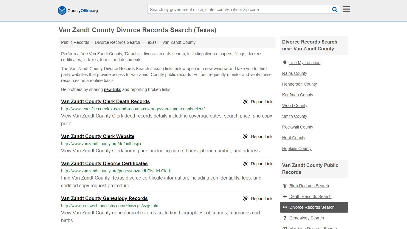 Divorce Records Search - Van Zandt County, TX (Divorce ...